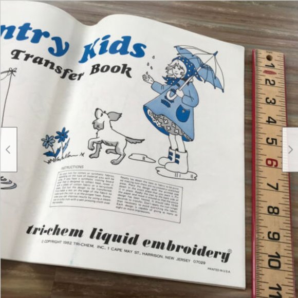 Vtg Country Kids Transfer Book Tri-Chem Liquid Embroidery Iron-On Patterns #0519 - Picture 3 of 4